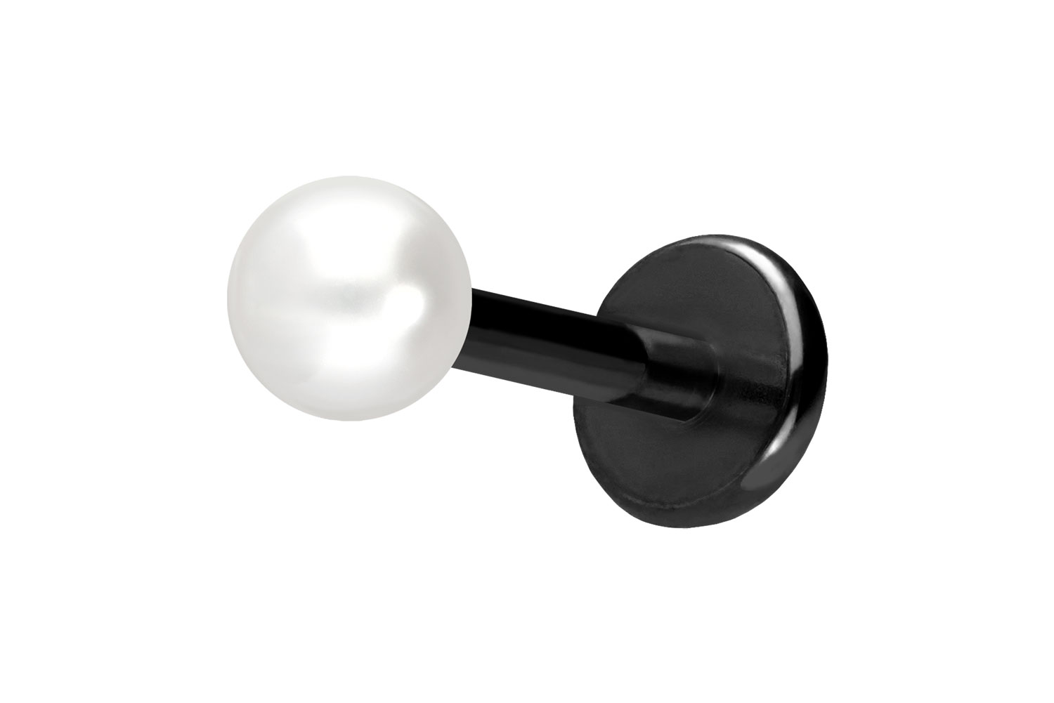 Titan Labret Piercing mit Push Fit SYNTHETISCHE PERLE